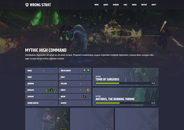 Wrong Strat guild website design preview